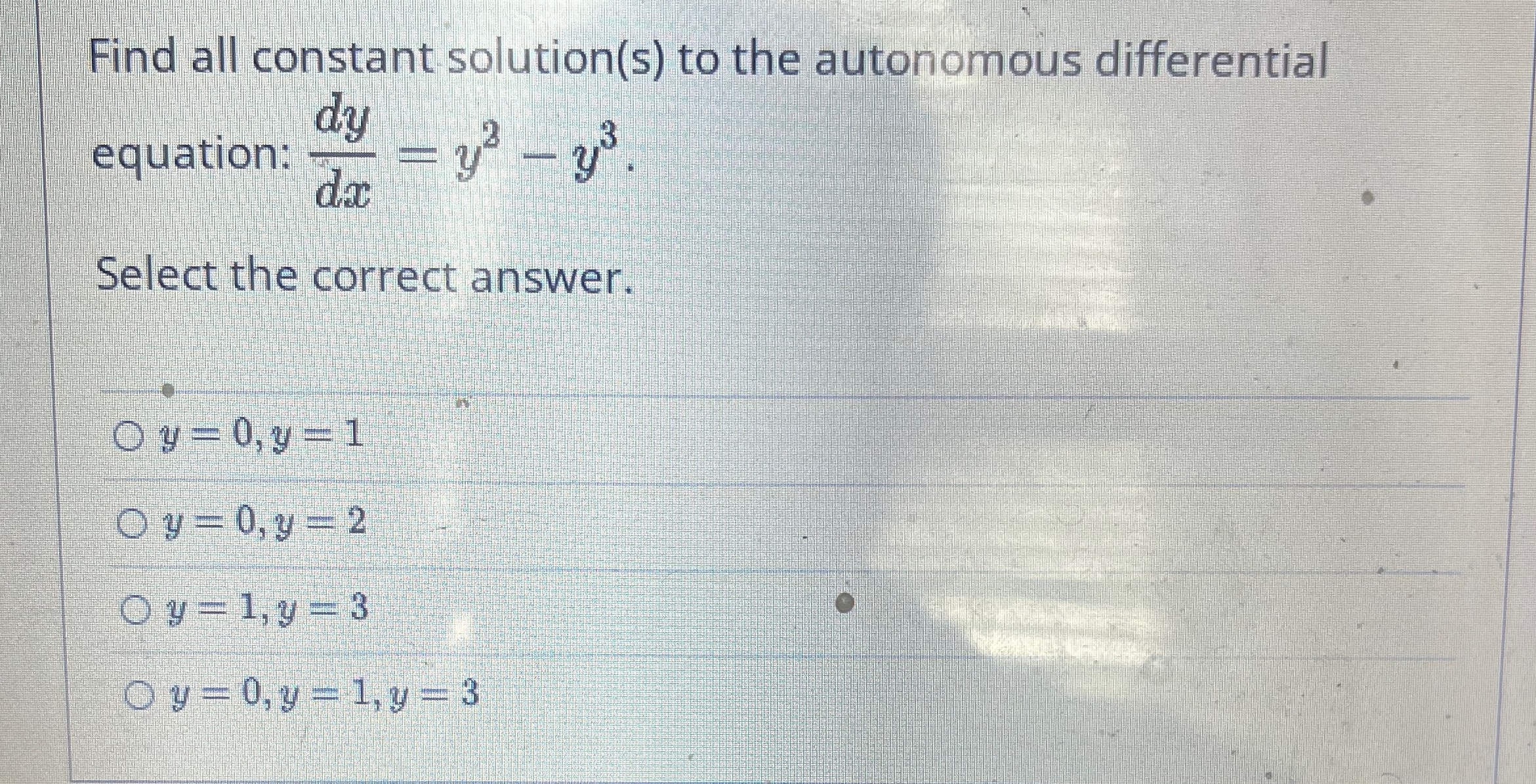 Find all constant solution(s) to the autonomous