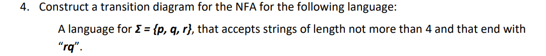 4. Construct a transition diagram for the NFA for