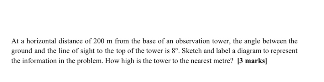 At a horizontal distance of 200 rn from the base