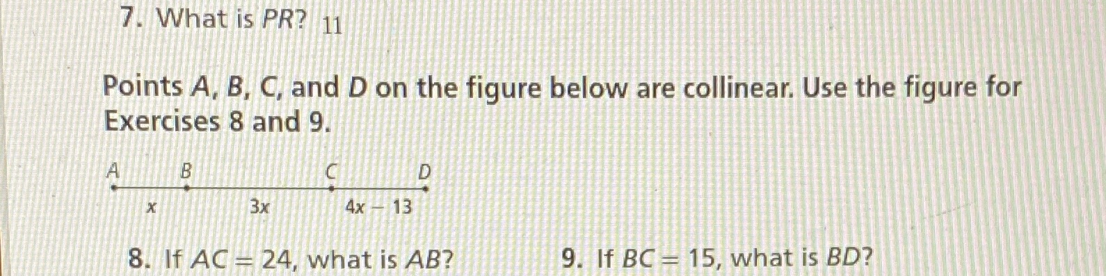 7. What is PR? 11 Points A, B, C, and D on the
