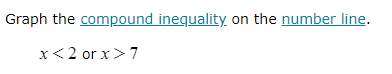 Graph the compound inequality on the number line.