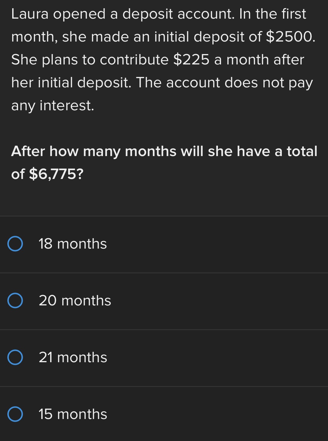 Laura opened a deposit account. In the first