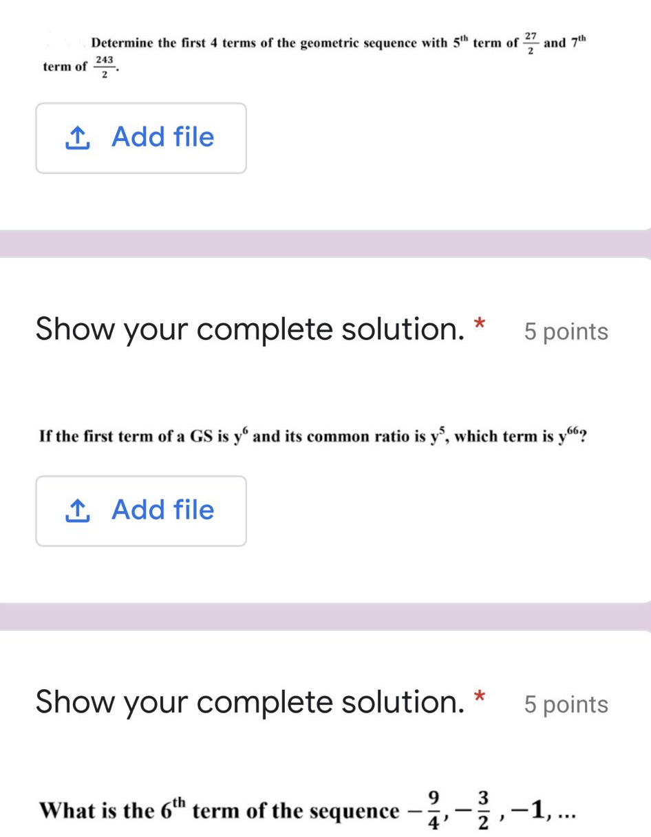 Determine the first 4 terms of the geometric
