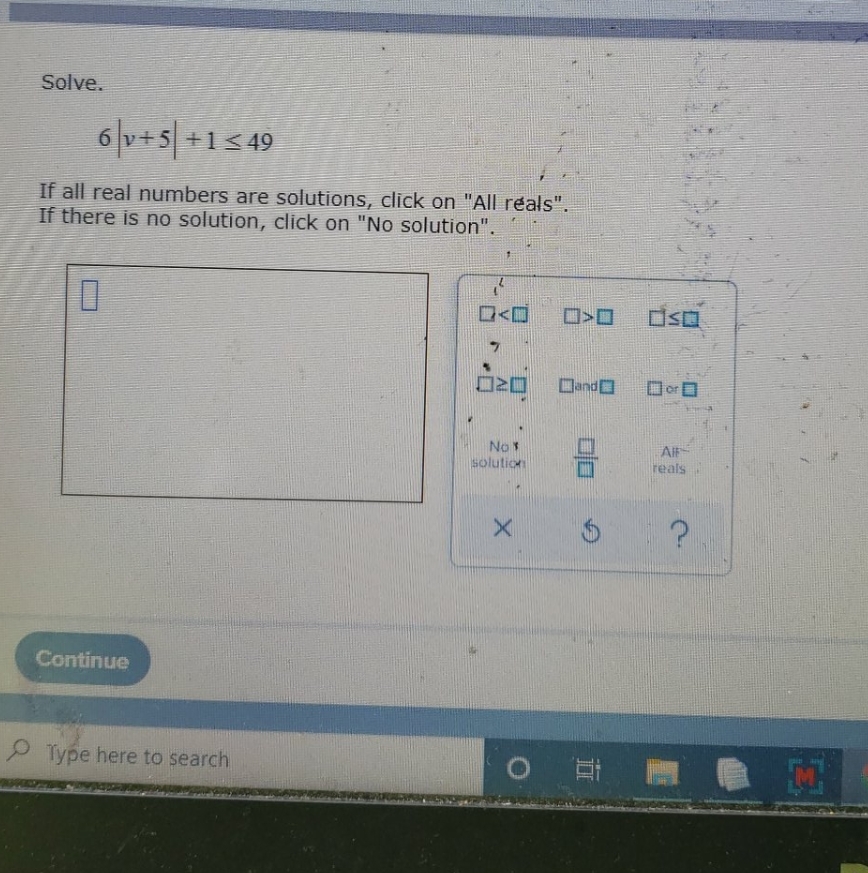 please help Solve. 6 v+5 +1549 If all real