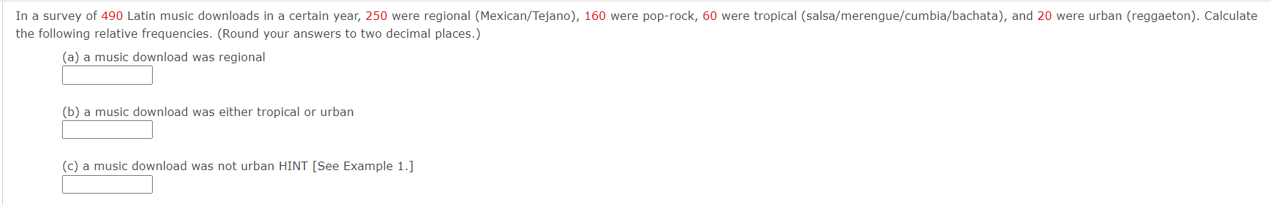 Calculate the relative frequency P(E) using the