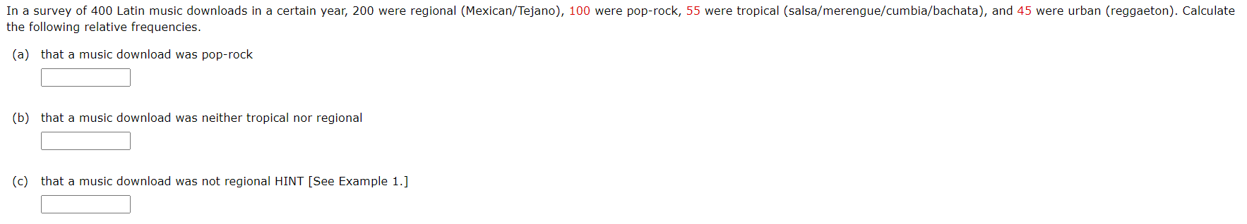 Calculate the relative frequency P(E) using the