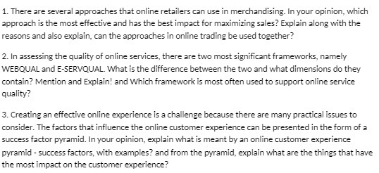 1. There are several approaches that online