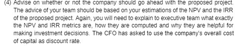 (4) Advise on whether or not the company should