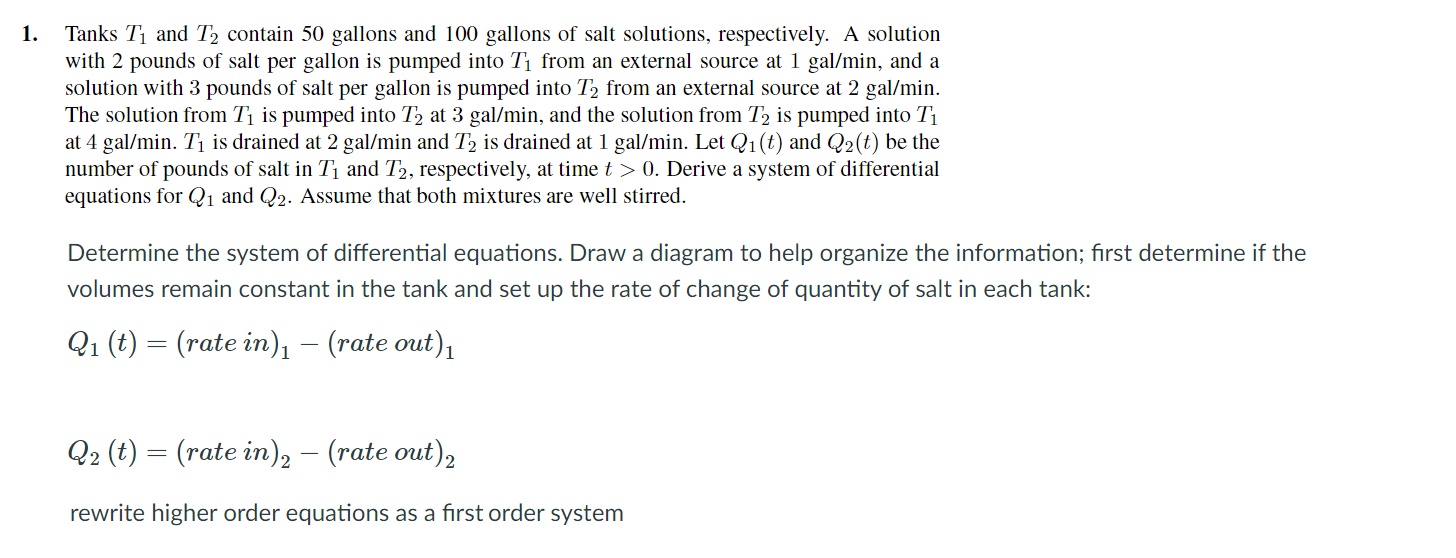 Mixing Problem involving reduction of order of