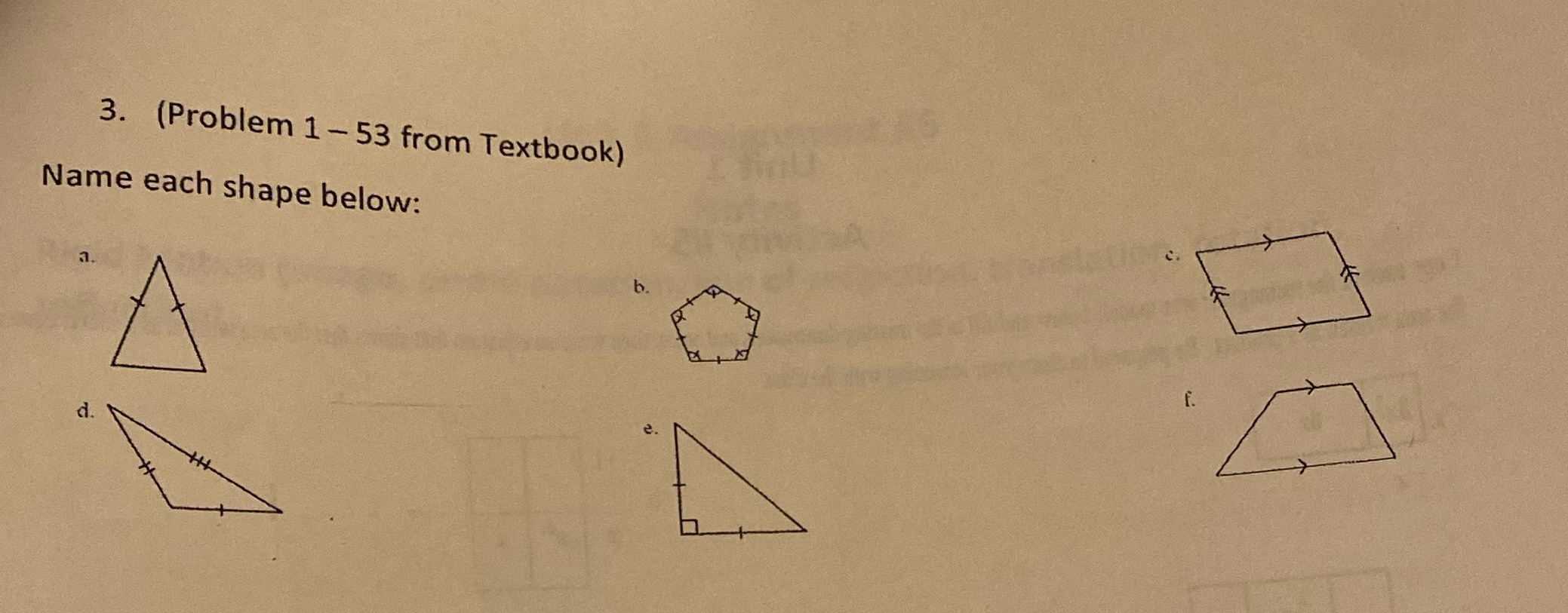 Name each shape below using types of triangles