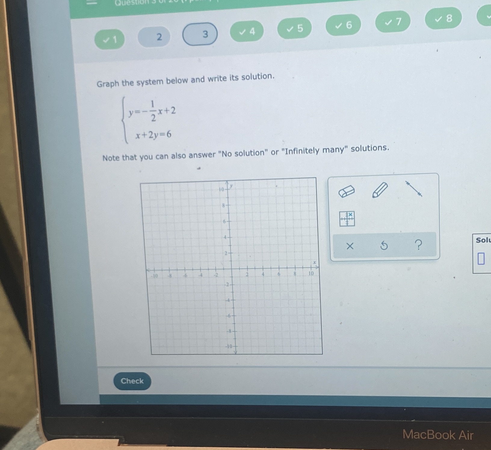 Quest 2 3 4 v 5 6 V 8 Graph the system below and