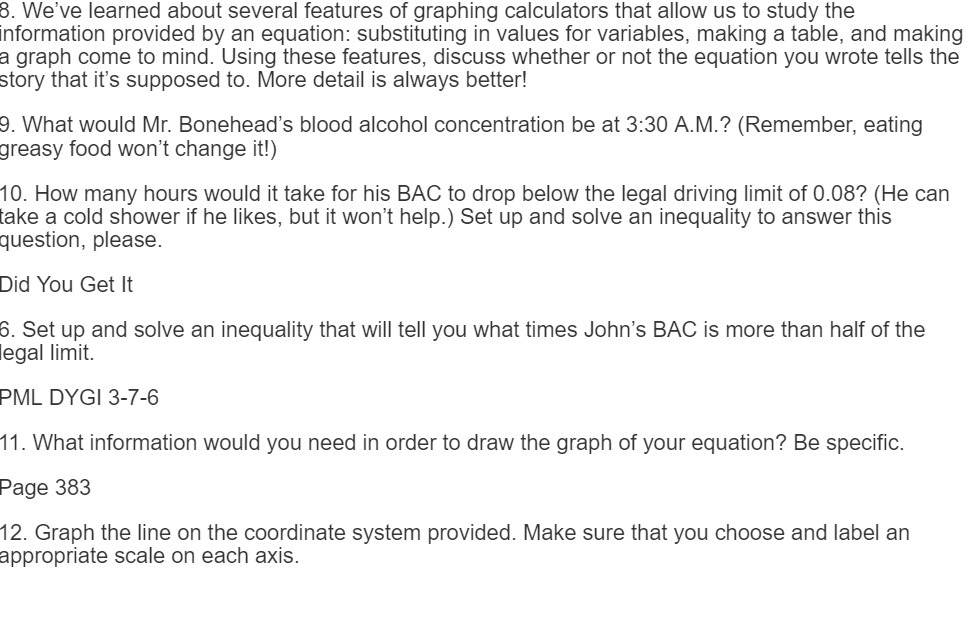 8. We've learned about several features of