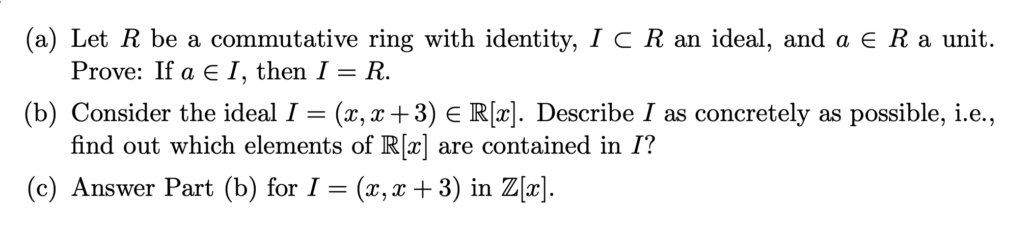 subject: abstract algebra Please show all work