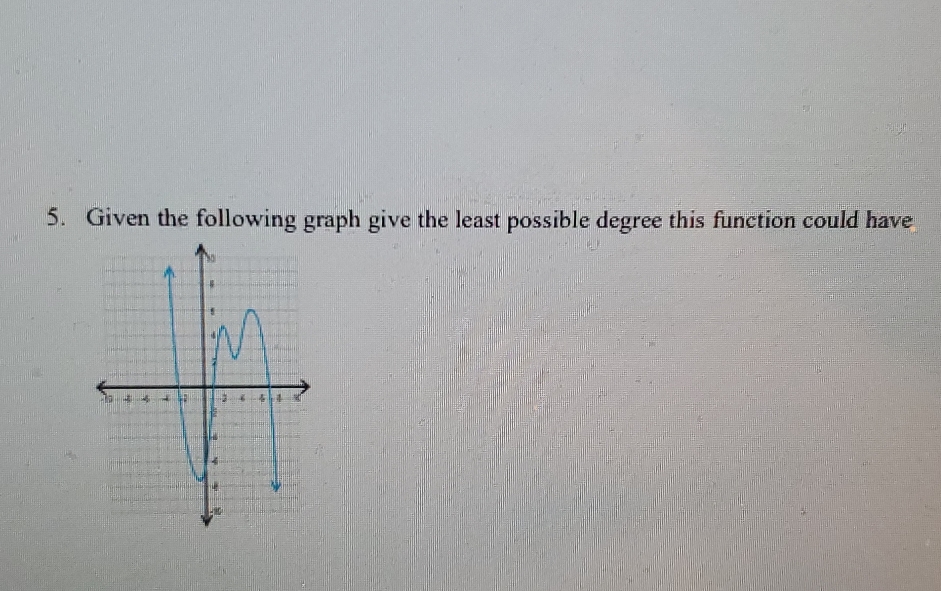 help quickly 5. Given the following graph give