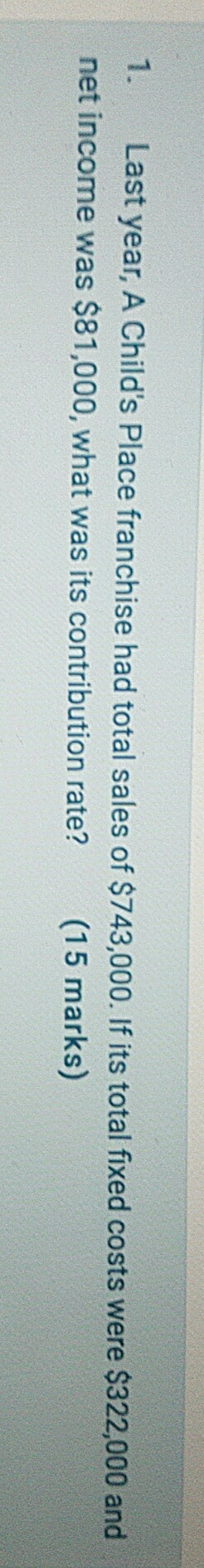 contribution 1. Last year, A Child's Place