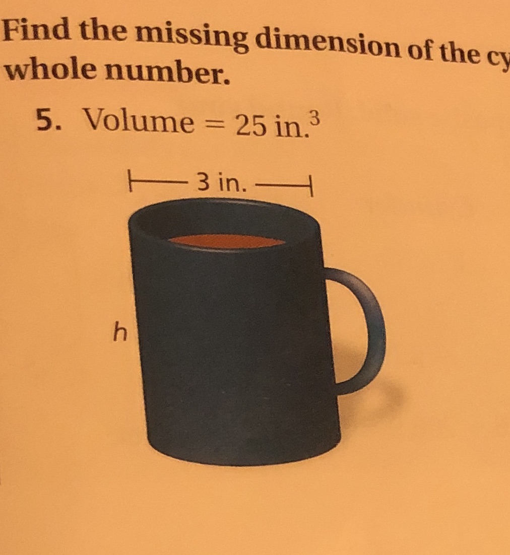 Find the missing dimension of the cy whole