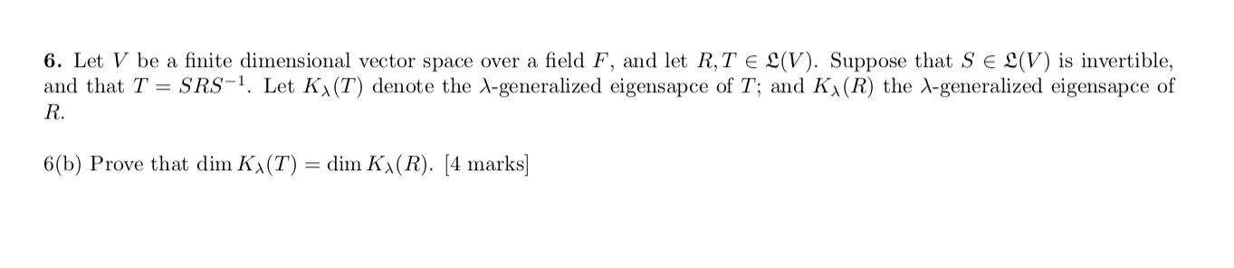 Please help with this question 6. Let V be a