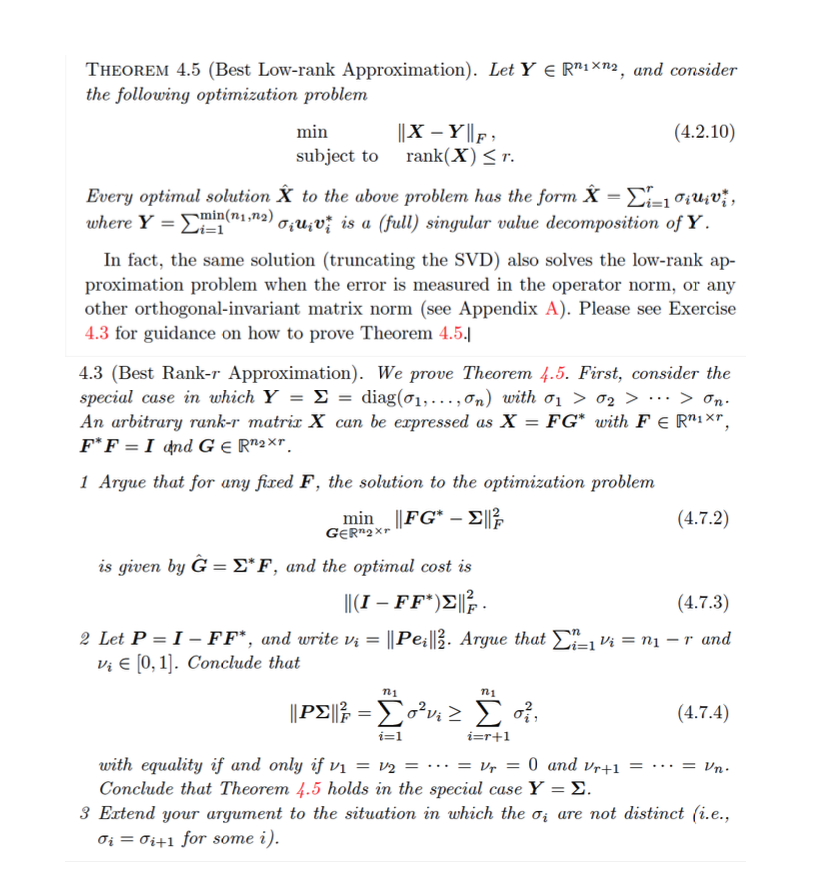 THEOREM 4.5 (Best Low-rank Approximation). Let Y
