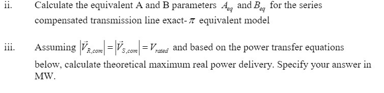 ii. Calculate the equivalent A and B parameters