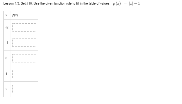 Lesson 4.3, Set #8: Use the given function rule