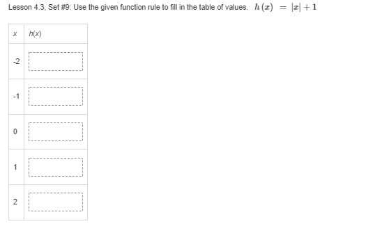 Lesson 4.3, Set #8: Use the given function rule