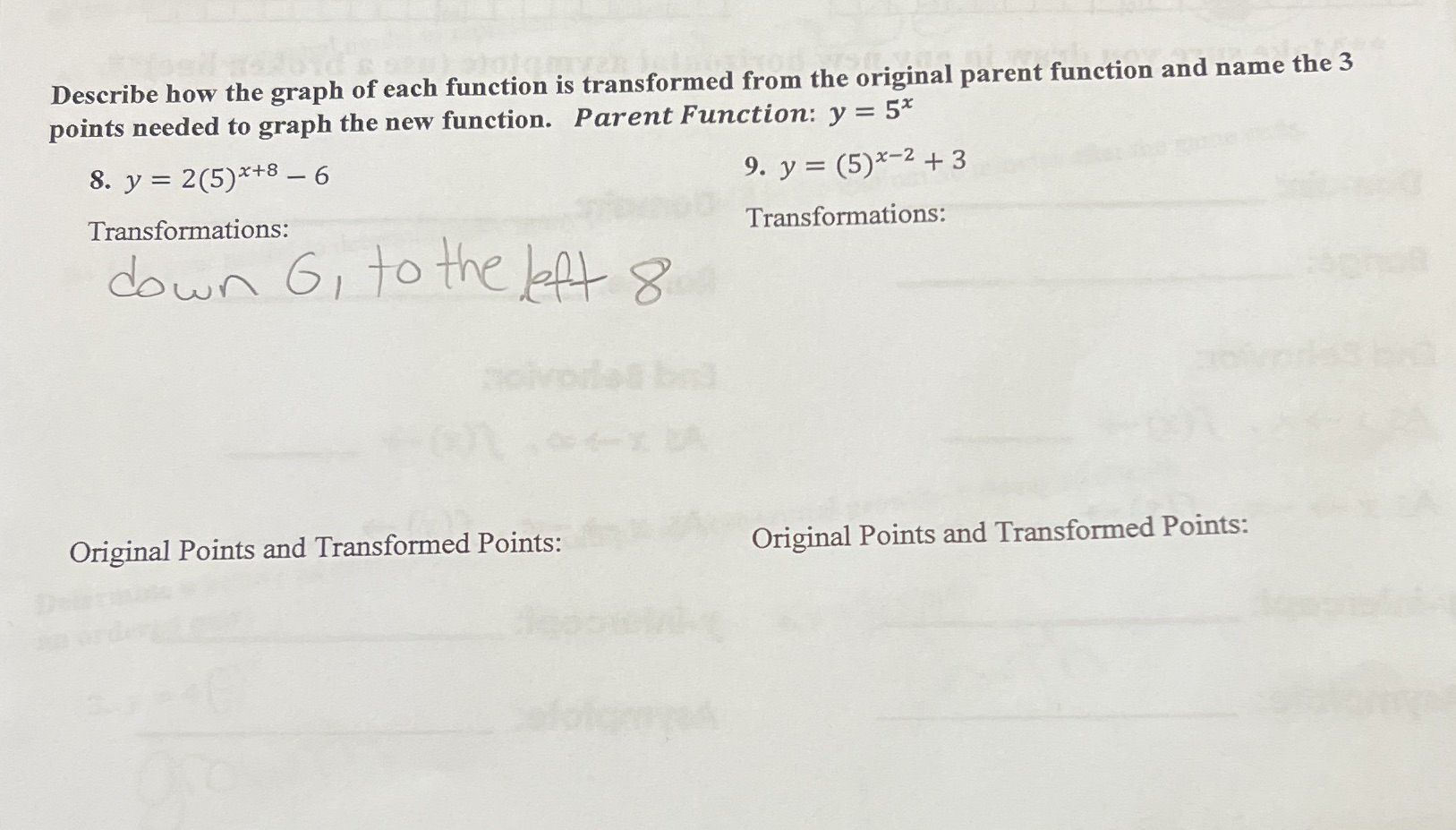 Describe how the graph of each function is