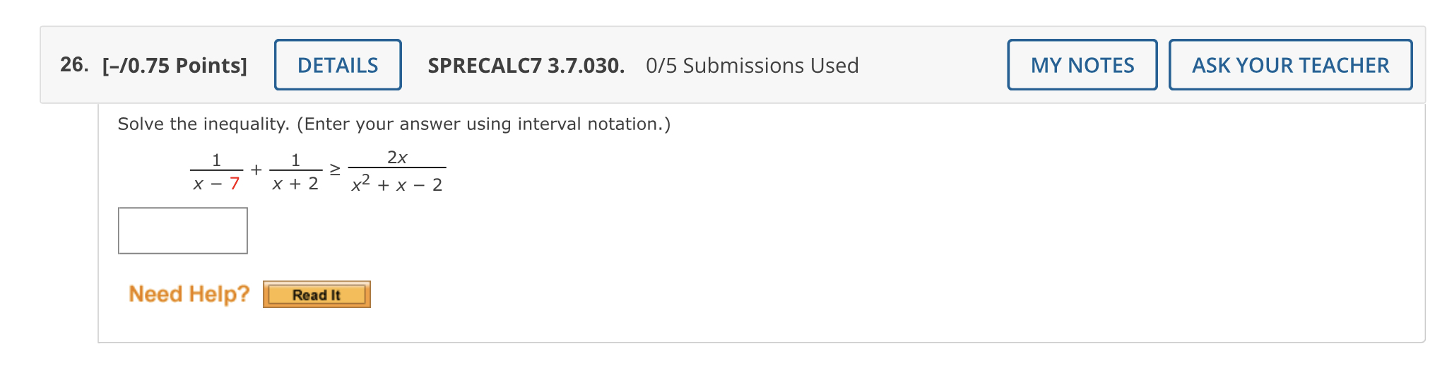 16. [-/0.53 Points] DETAILS SPRECALC7 3.6.035.