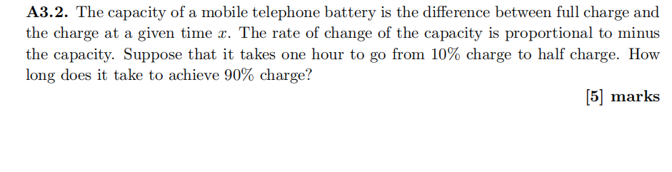 A32. The capacity of a. mobile telephone battery