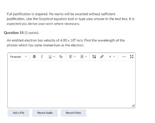 Full justification is required. No marks will be