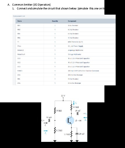 A. Common Emitter | DC Operation] 1. Connect and