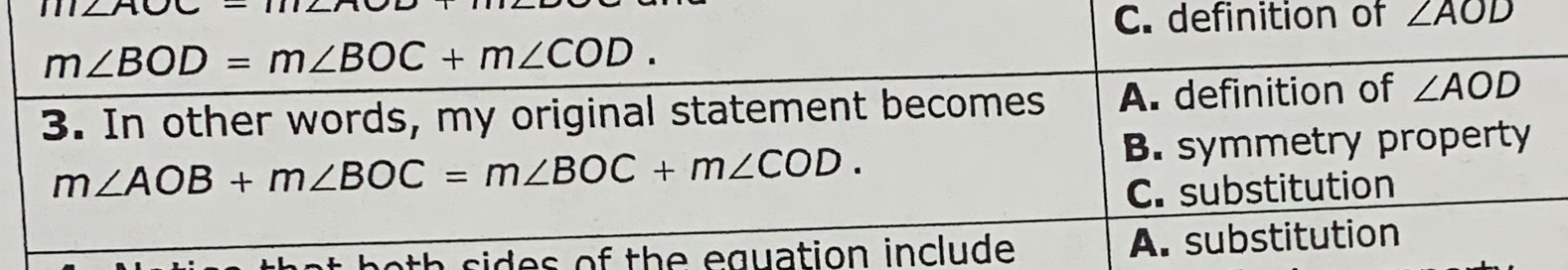 MLBOD = mZBOC + mZCOD. C. definition of ZAOD 3.