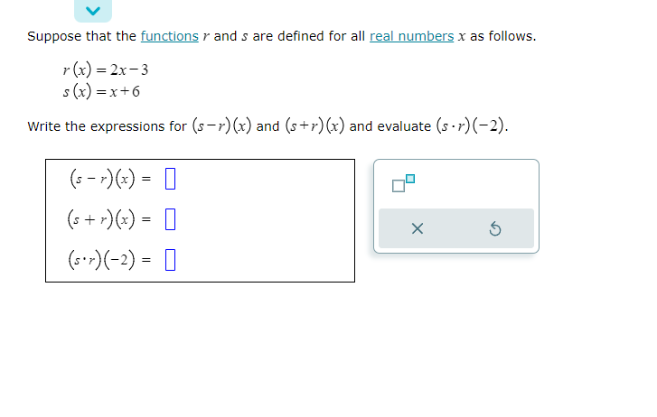 Suppose that the functions r and s are defined