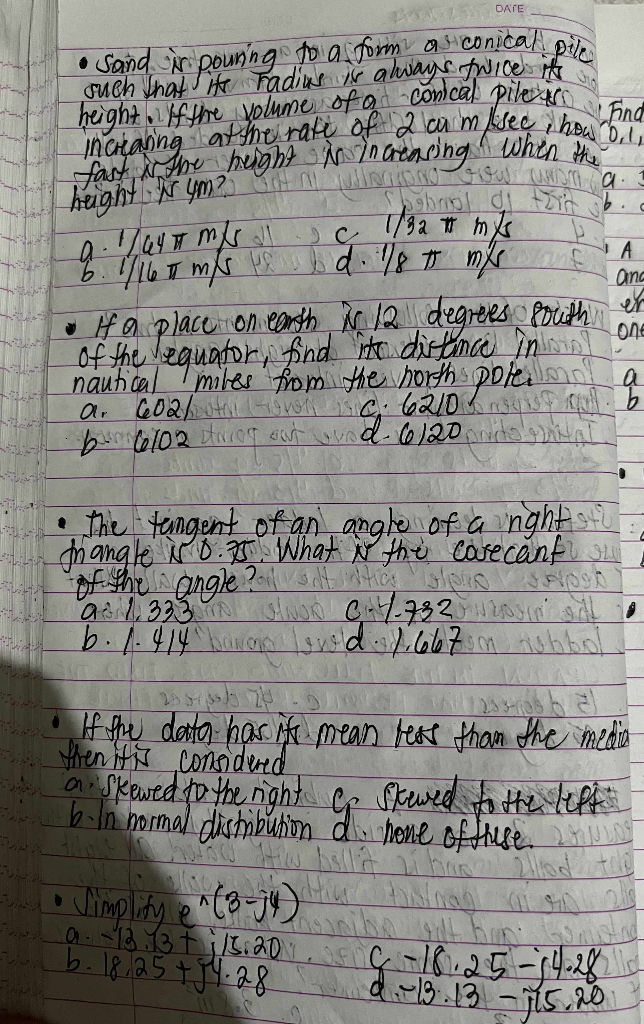 DATE . Sand is pouring to a form as conical pile