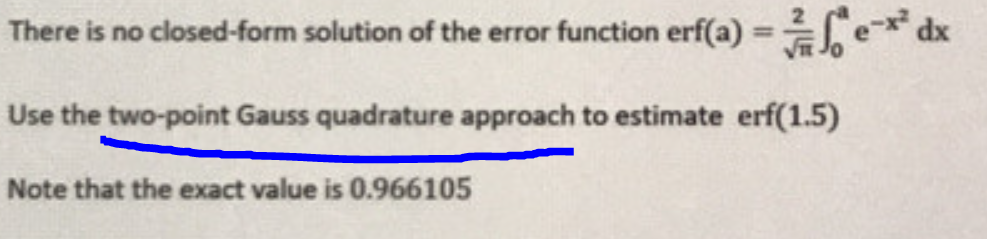 There is no closed-form solution of the error