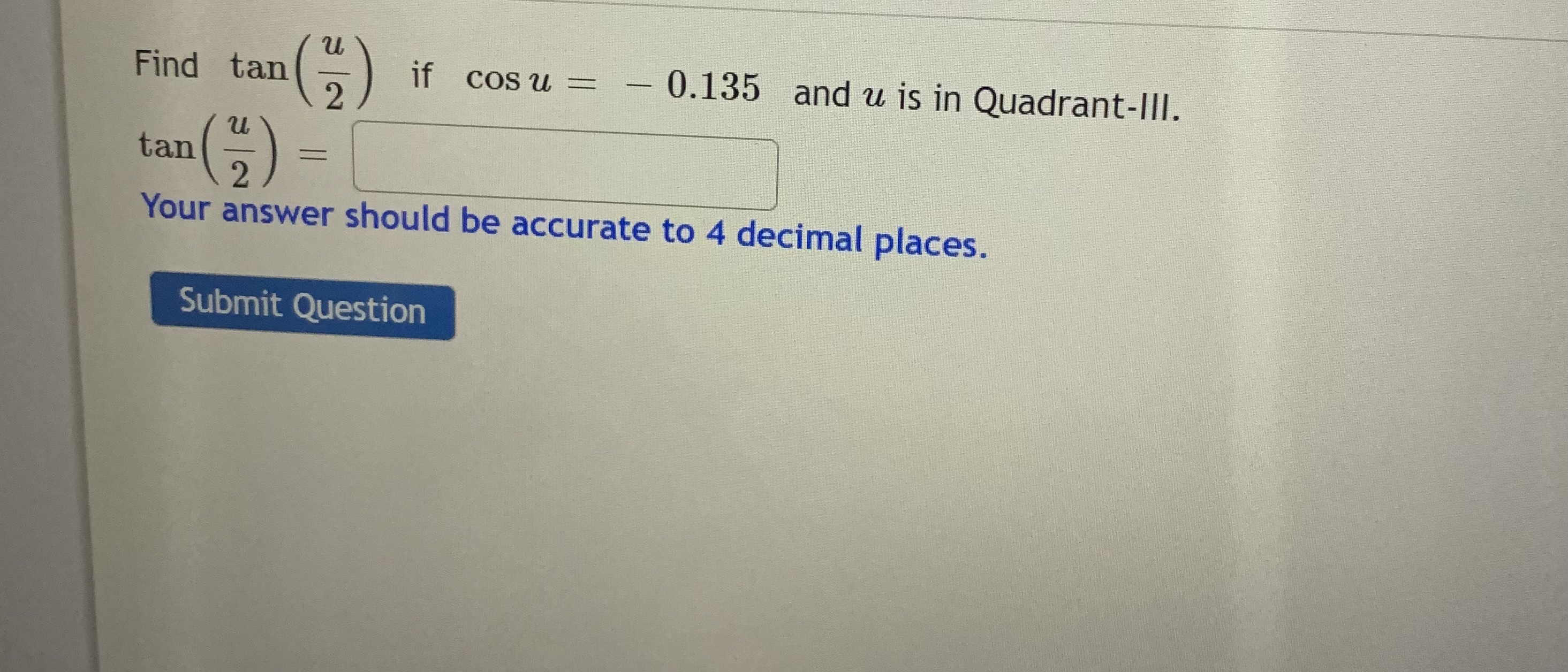 Question 4 > If sec(x) = OT -J (in Quadrant-1),