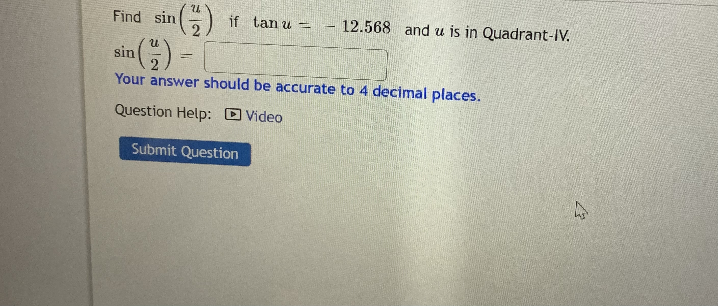 Question 4 > If sec(x) = OT -J (in Quadrant-1),