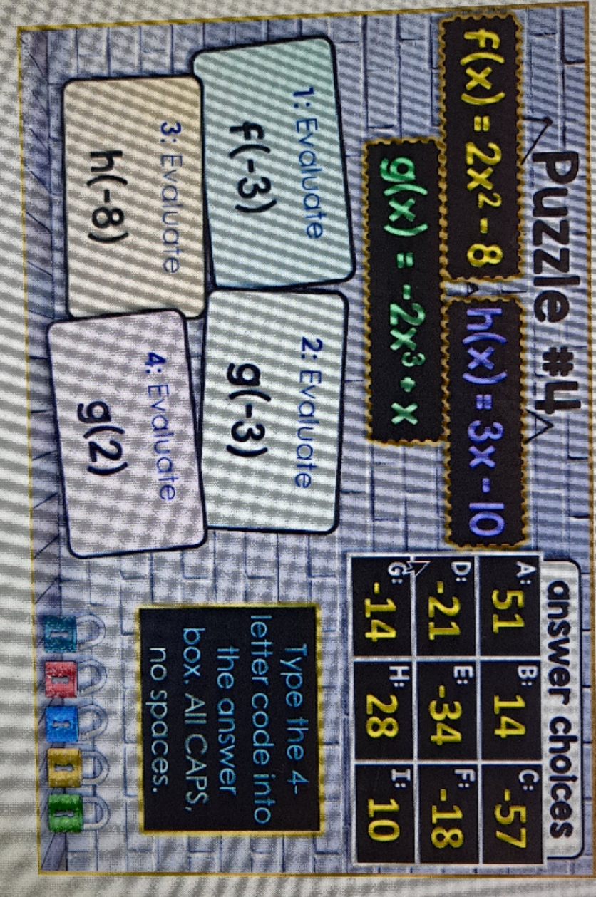 I dont know how to do it Puzzle #4 answer choices