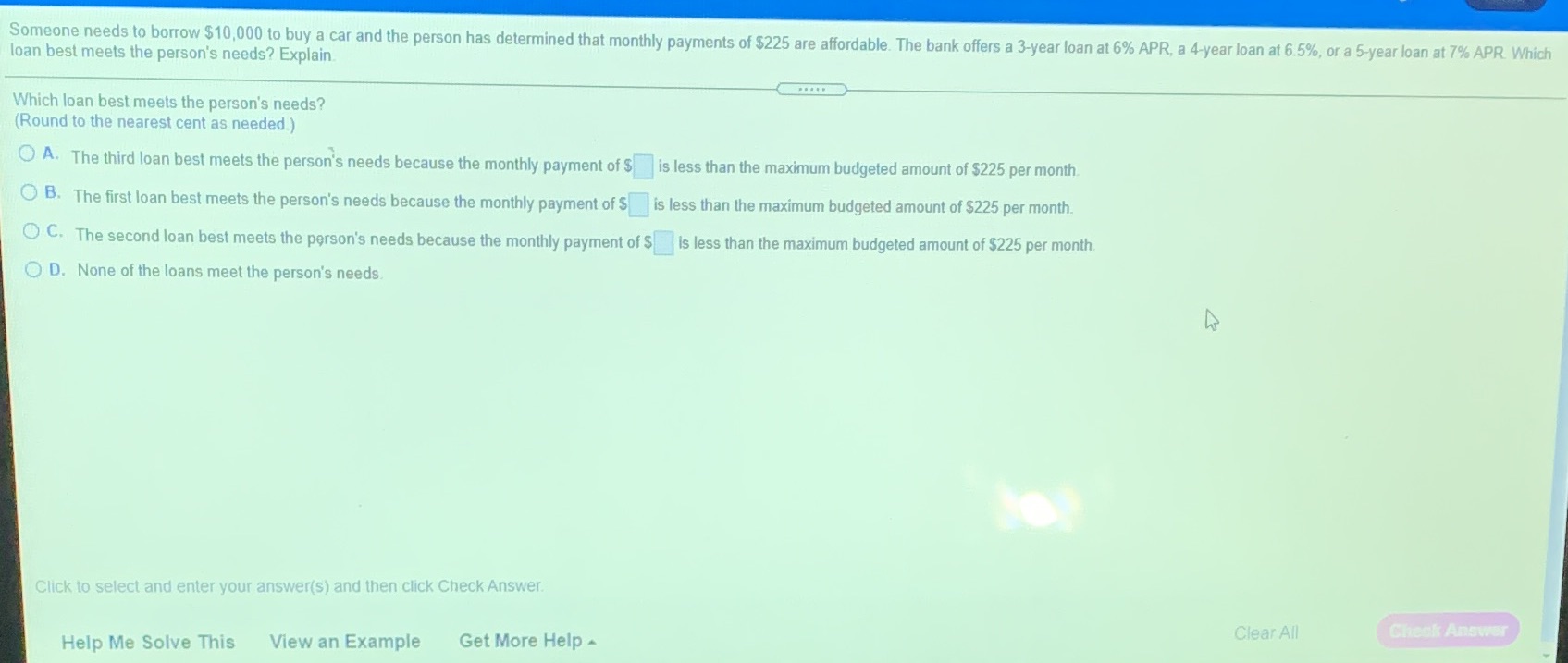 Someone needs to borrow $10,000 to buy a car and