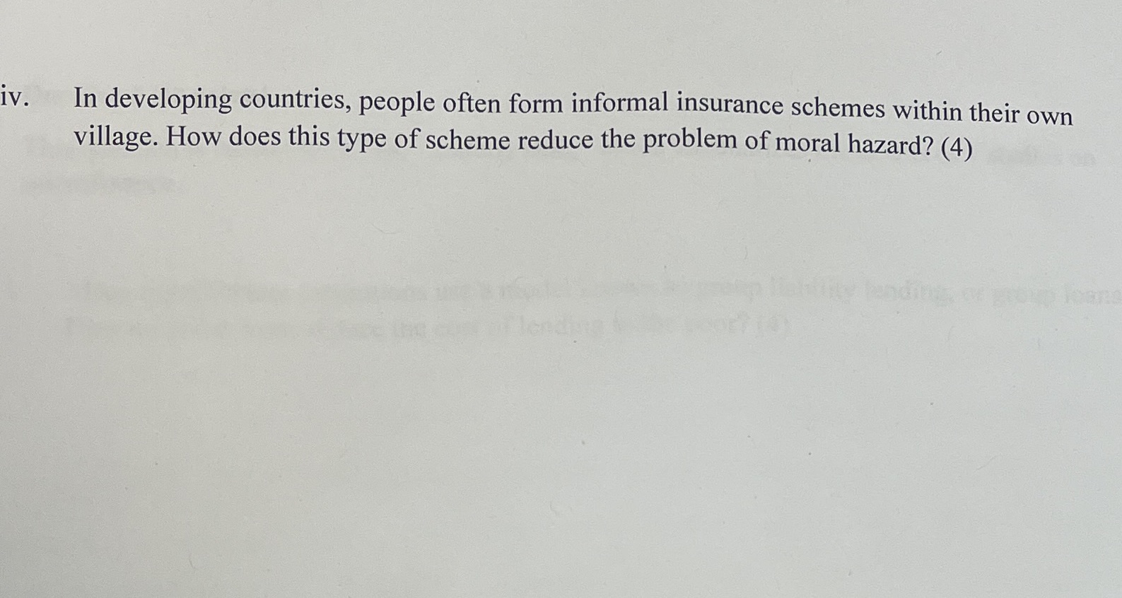 iv. In developing countries, people often form