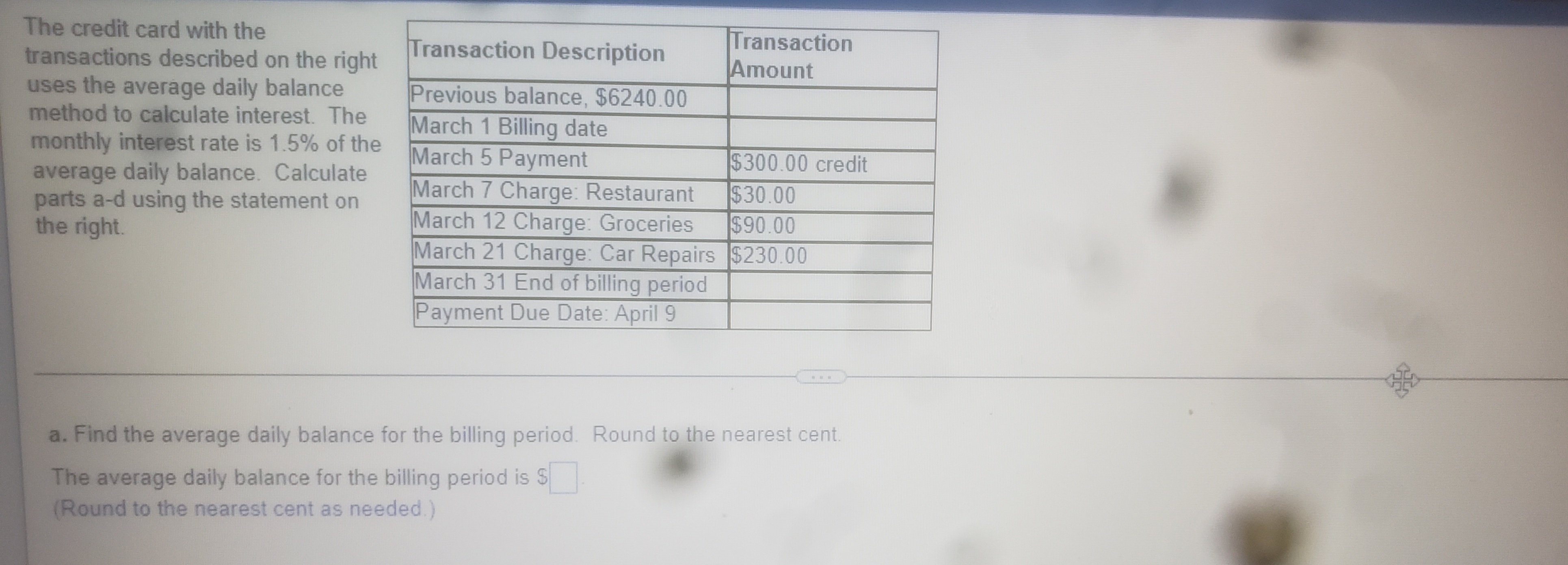 The credit card with the Transaction transactions
