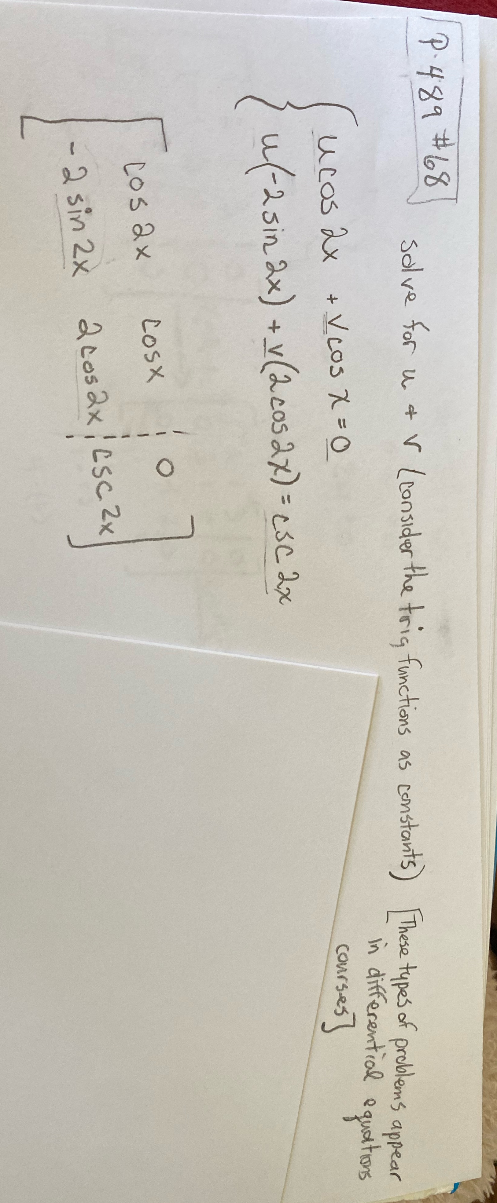 Please solve this problem using matrices if