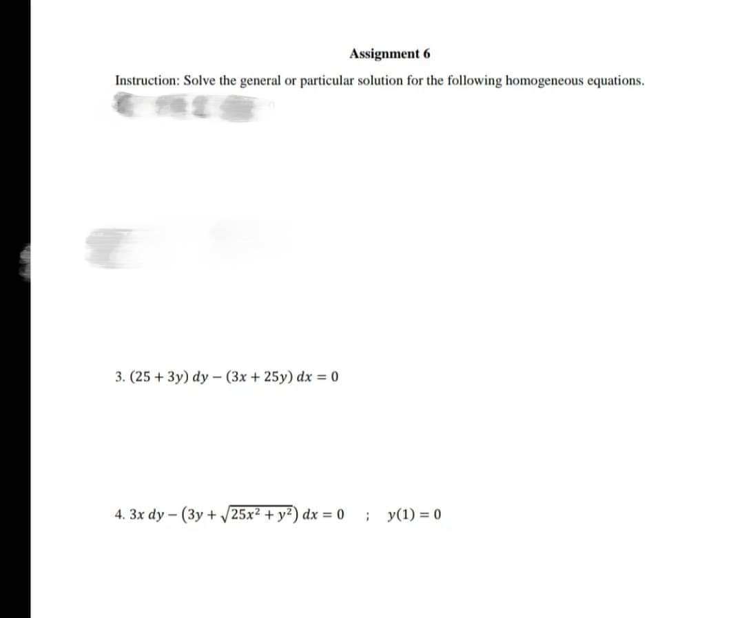Assignment 6 Instruction: Solve the general or