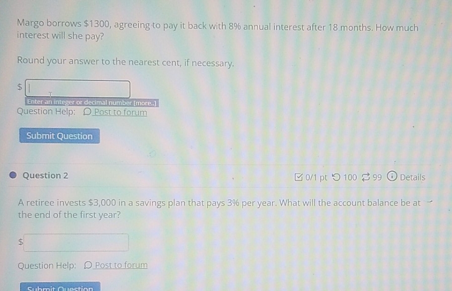 answer both please Margo borrows $1300, agreeing