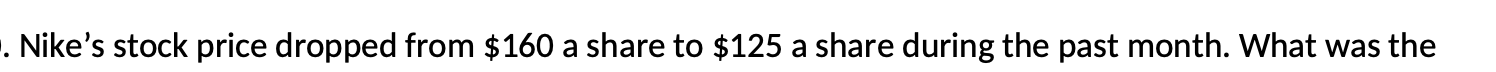 u Nike's stock price dropped from $160 a share to