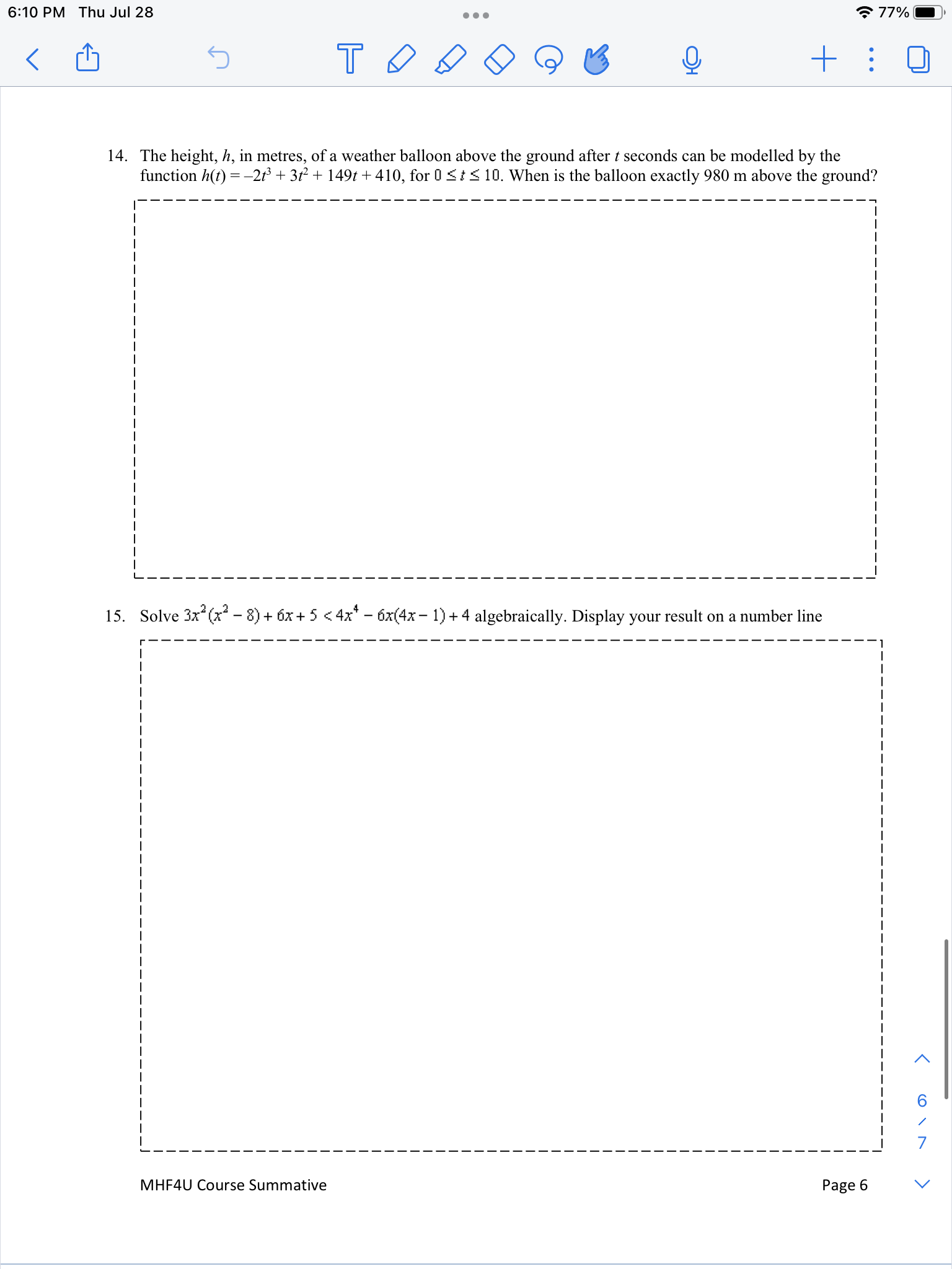 6:10 PM Thu Jul 28 . . . 77% O 5 O + 14. The