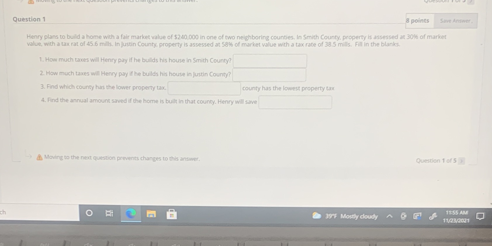 Question 1 8 points Save Answer , Henry plans to