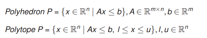 Polyhedron P = {x E R" | Ax < b}, AERmxn, be Rm
