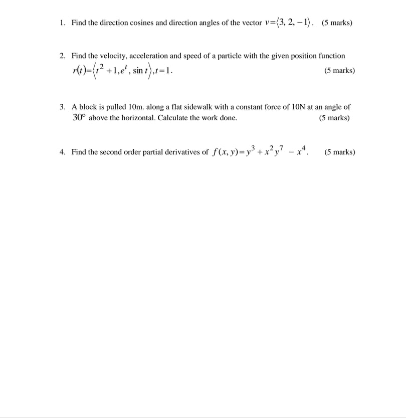 1. Find the direction cosines and direction