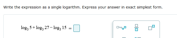 Write the expression as a single logarithm.