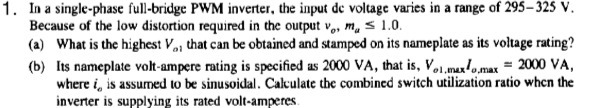 1. In a single-phase full-bridge PWM inverter.